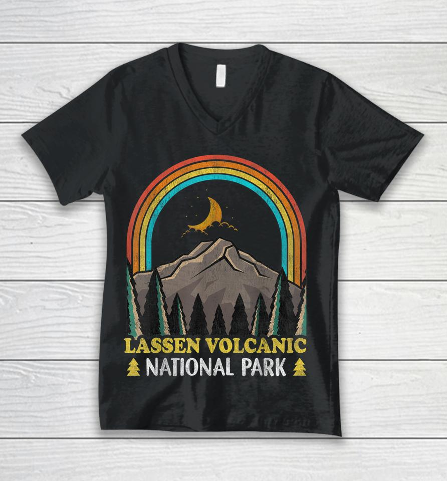 Lassen Volcanic National Park Vintage Camping Unisex V-Neck T-Shirt