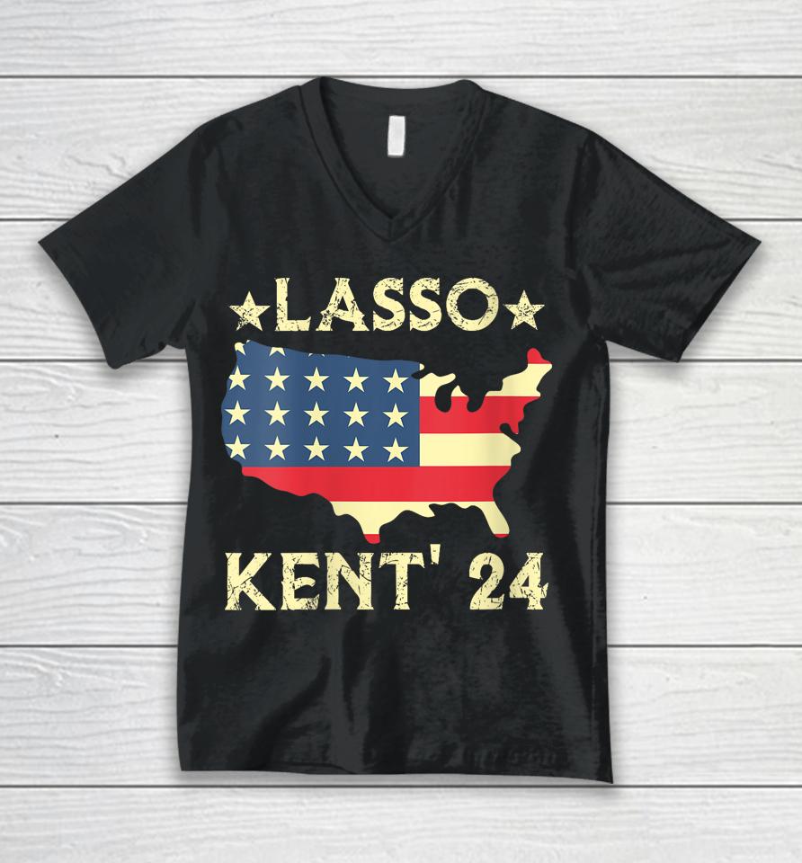 Lasso Kent' 24 Usa Flag Sports 4Th Of July Election Unisex V-Neck T-Shirt