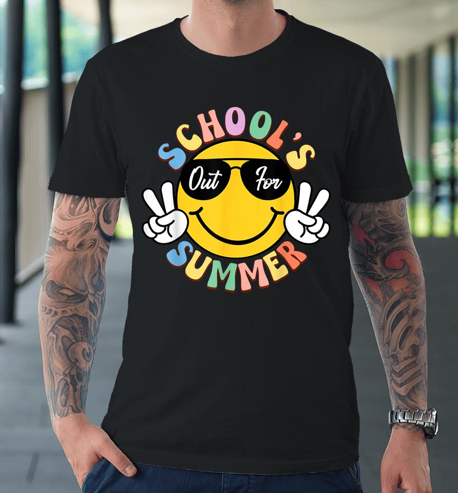 Last Day Of School Graduation Groovy Schools Out For Summer Premium T-Shirt