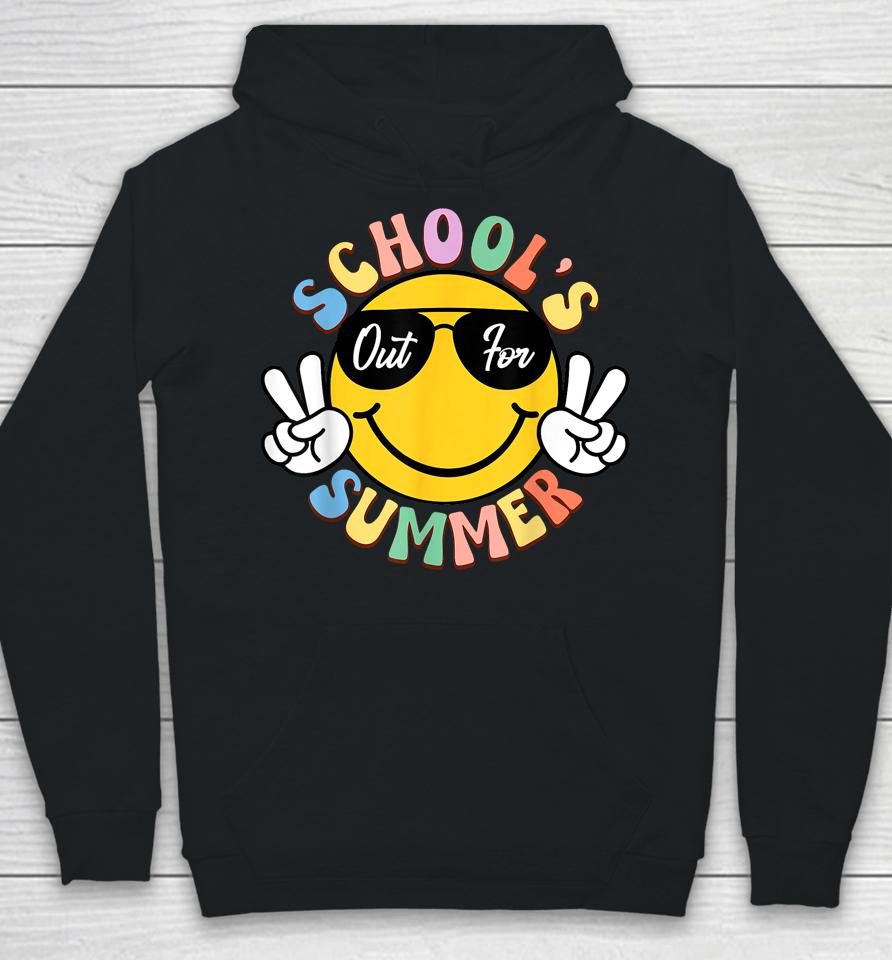 Last Day Of School Graduation Groovy Schools Out For Summer Hoodie