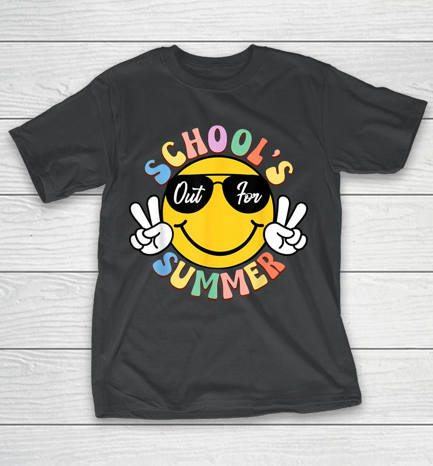 Last Day Of School Graduation Groovy Schools Out For Summer T-Shirt
