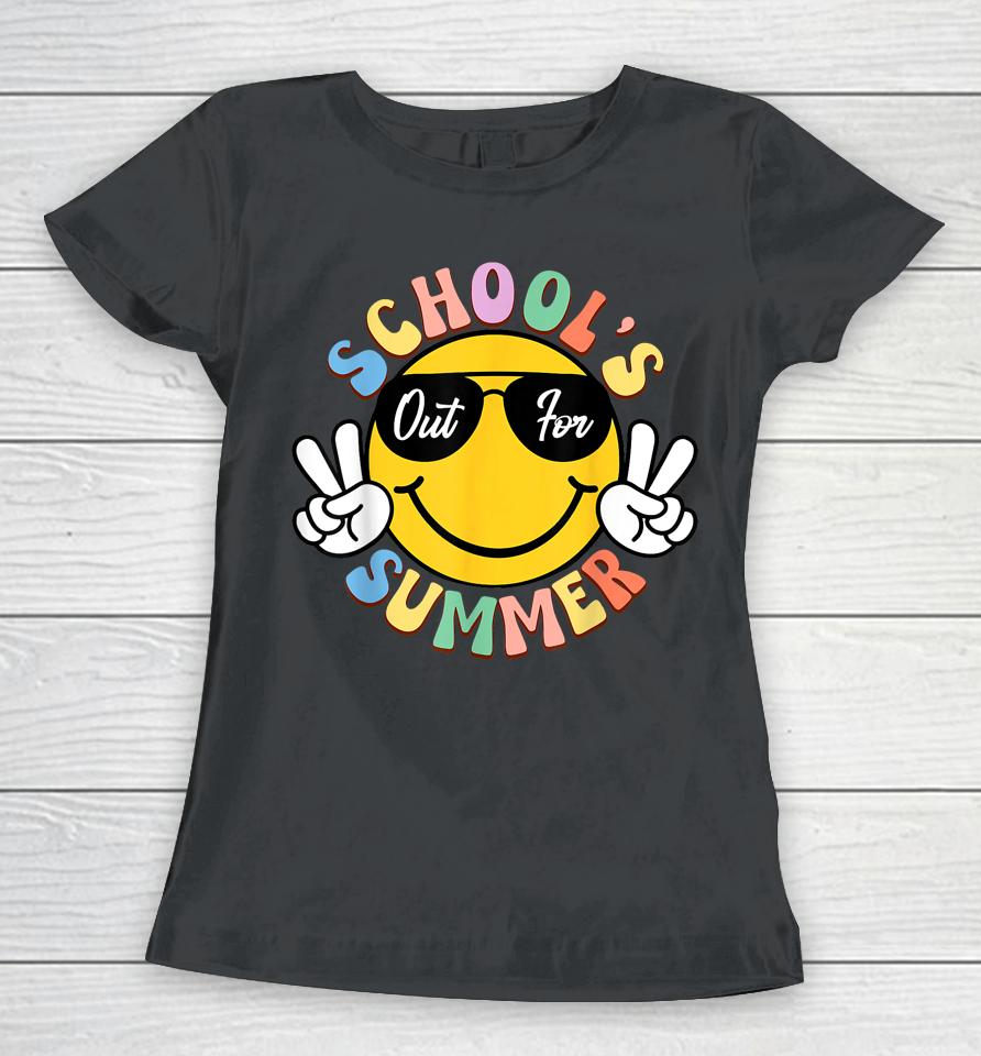 Last Day Of School Graduation Groovy Schools Out For Summer Women T-Shirt