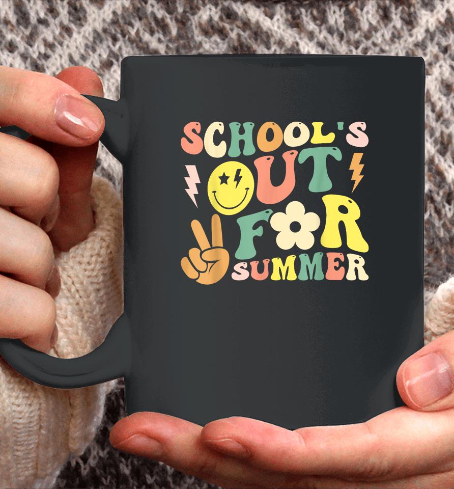 Last Day Of School Groovy Schools Out For Summer Teacher Coffee Mug