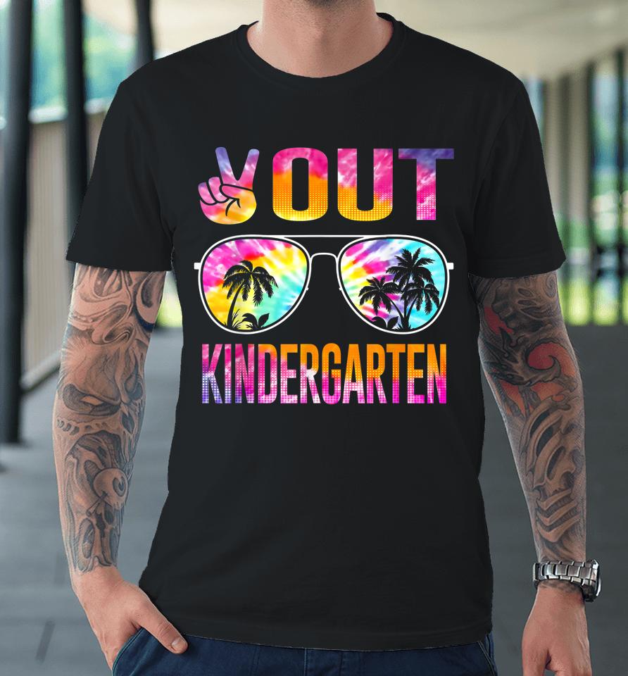 Last Day Of School Peace Out Kindergarten Teacher Premium T-Shirt