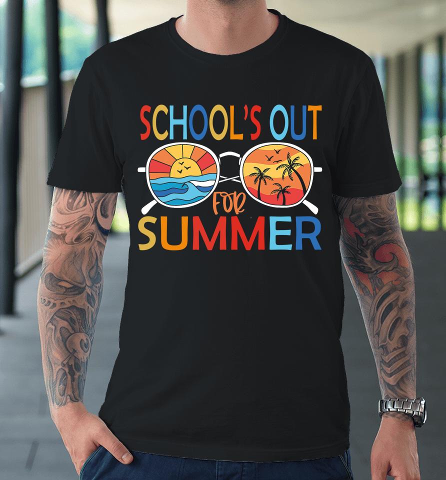 Last Day Of School Retro Schools Out For Summer Teacher Premium T-Shirt