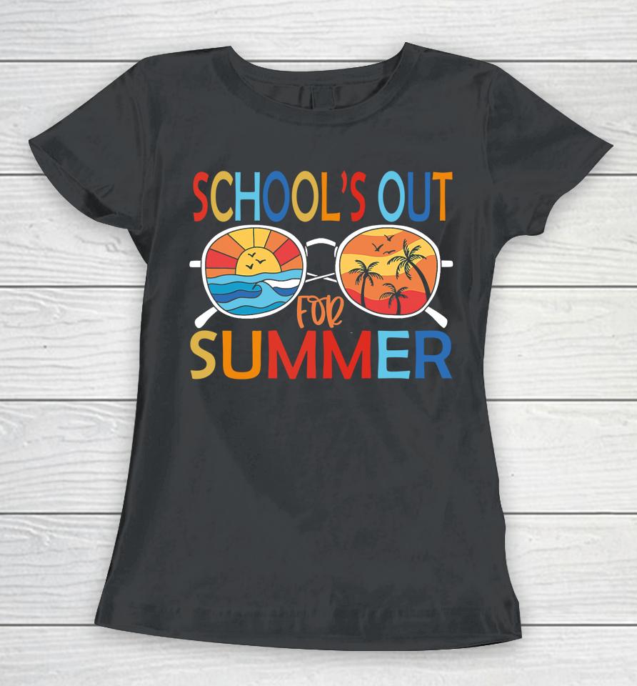 Last Day Of School Retro Schools Out For Summer Teacher Women T-Shirt