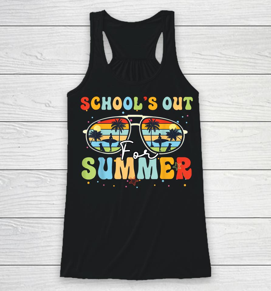 Last Day Of School Retro Schools Out For Summer Teacher Racerback Tank