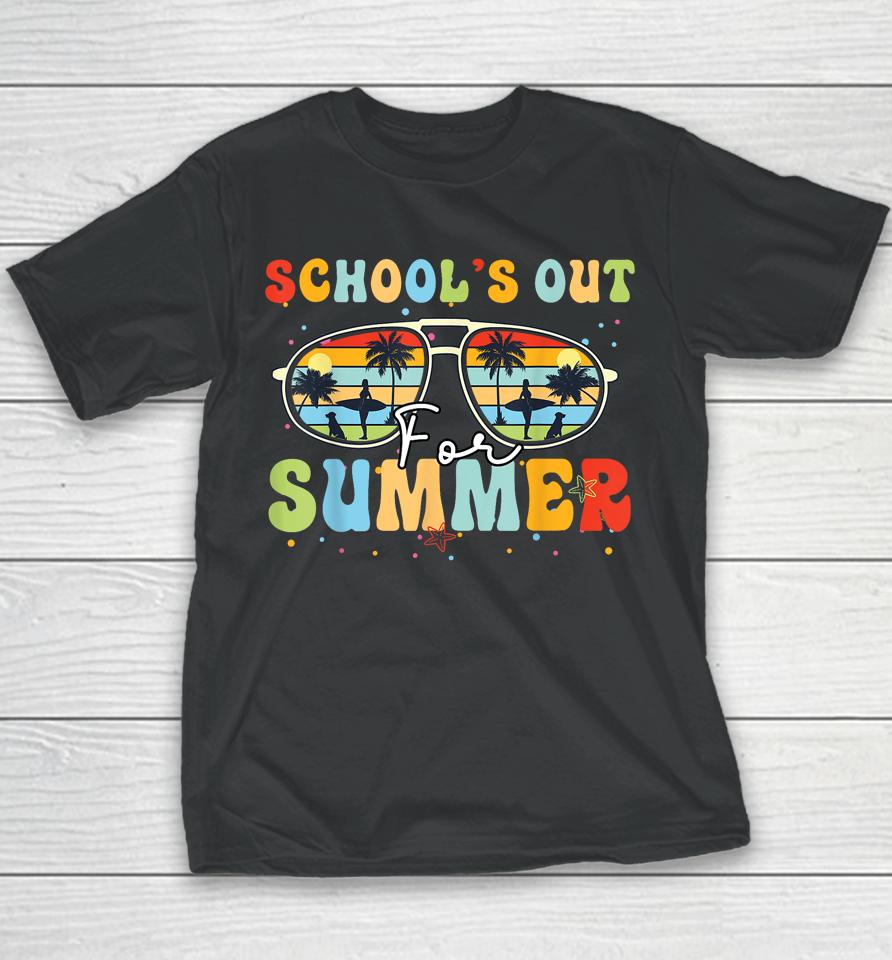 Last Day Of School Retro Schools Out For Summer Teacher Youth T-Shirt