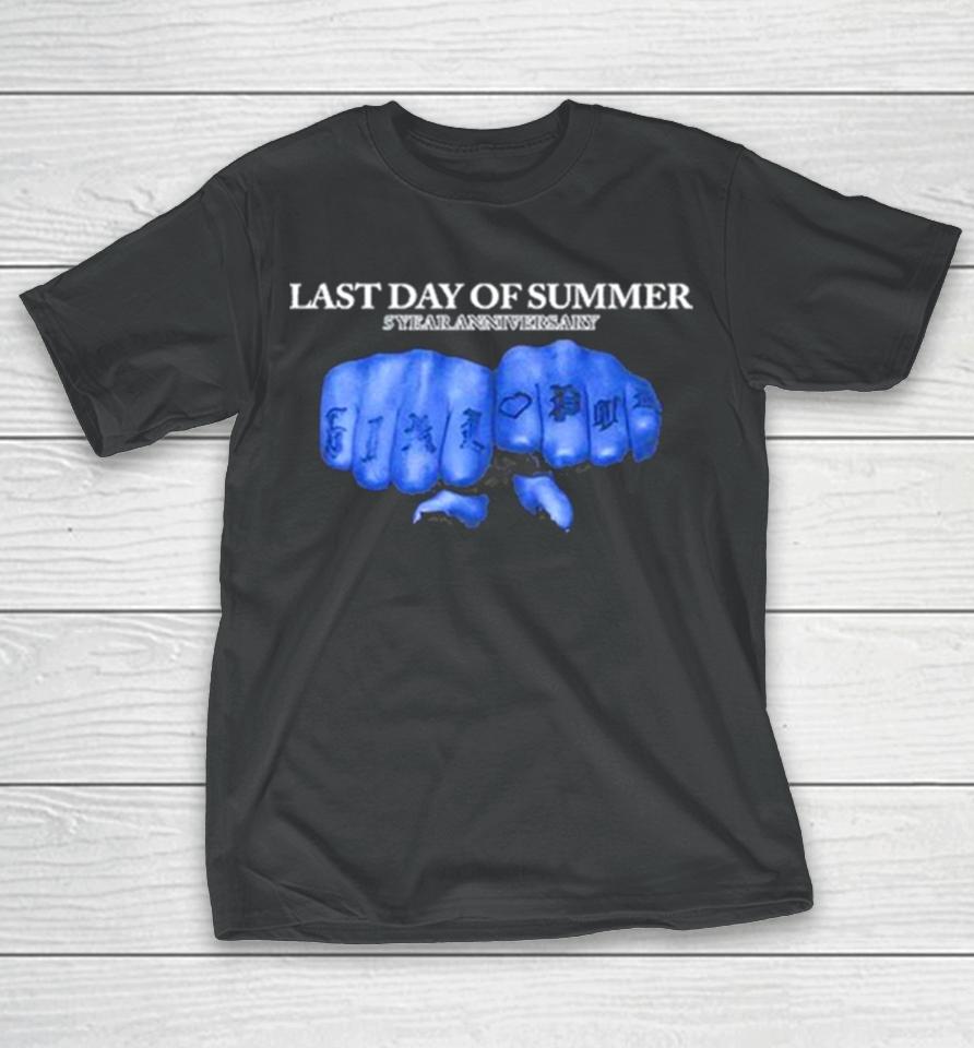 Last Day Of Summer 5 Year Anniversary Knuckles T-Shirt