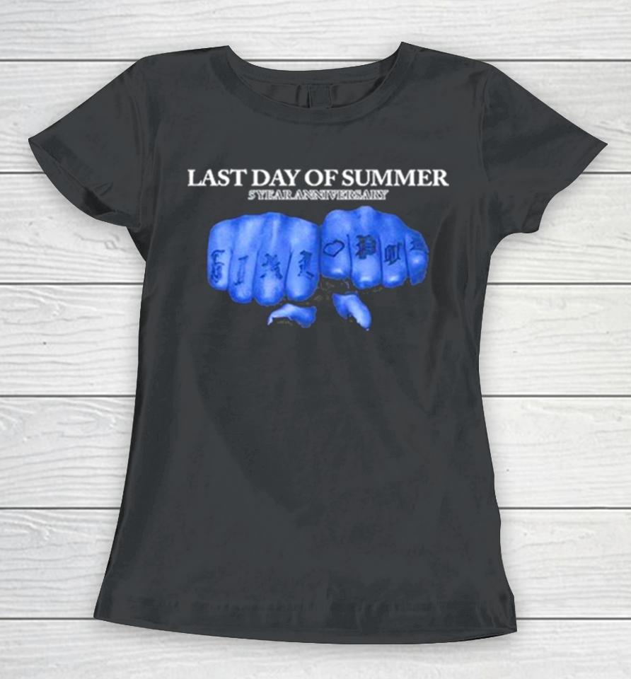 Last Day Of Summer 5 Year Anniversary Knuckles Women T-Shirt