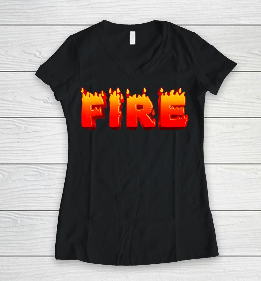 Last Minute Family Couples Halloween Fire And Ice Costumes Women V-Neck T-Shirt
