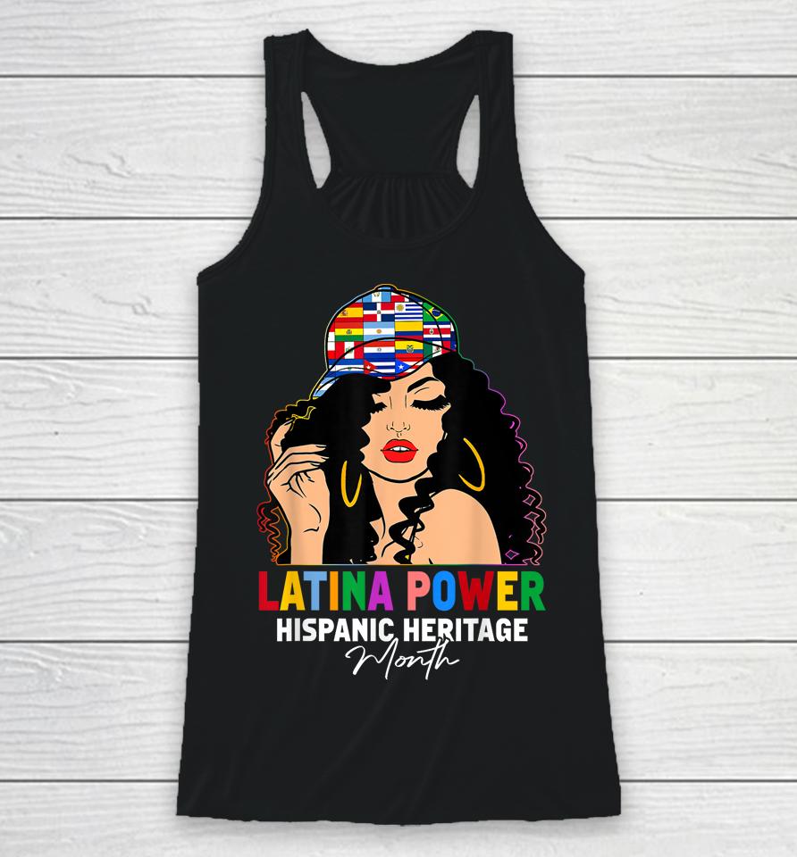 Latina Power Hispanic Heritage Month  Country Flags Racerback Tank
