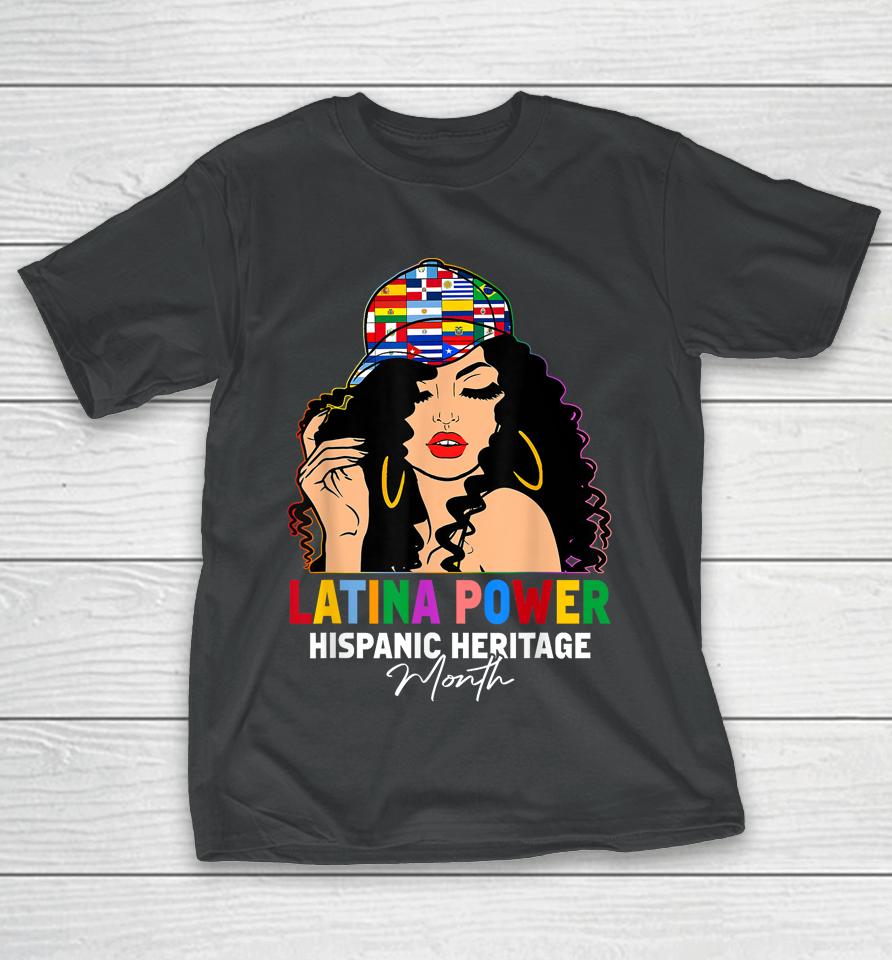 Latina Power Hispanic Heritage Month  Country Flags T-Shirt