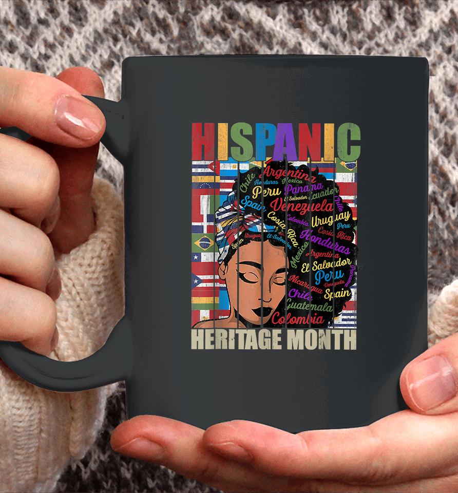 Latina Women Art Hispanic Heritage Month Latin Country Flags Coffee Mug