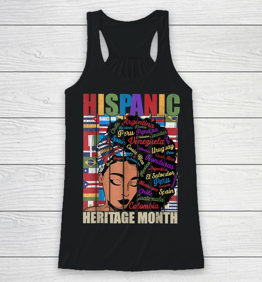 Latina Women Art Hispanic Heritage Month Latin Country Flags Racerback Tank
