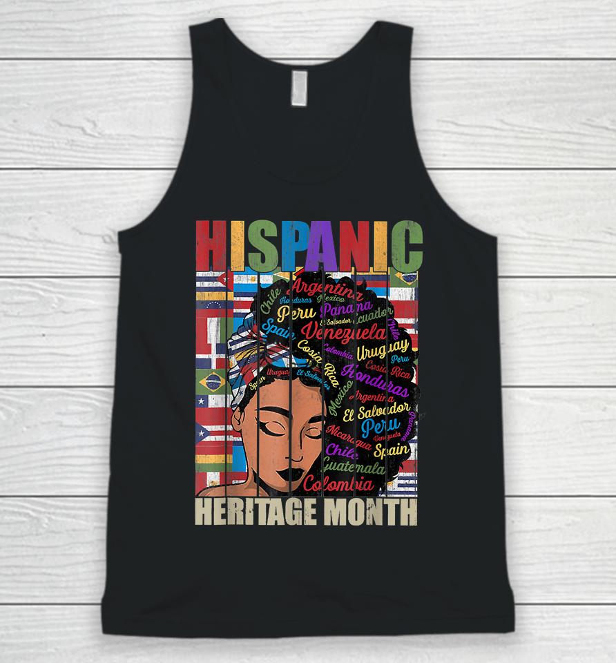 Latina Women Art Hispanic Heritage Month Latin Country Flags Unisex Tank Top