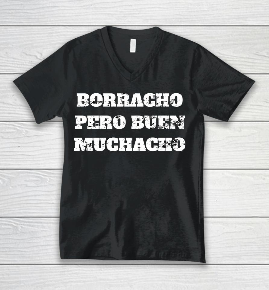 Latino Borracho Pero Buen Muchacho Vintage Unisex V-Neck T-Shirt
