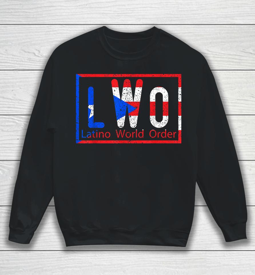 Latino World Order Puerto Rico Blue And Red Sweatshirt
