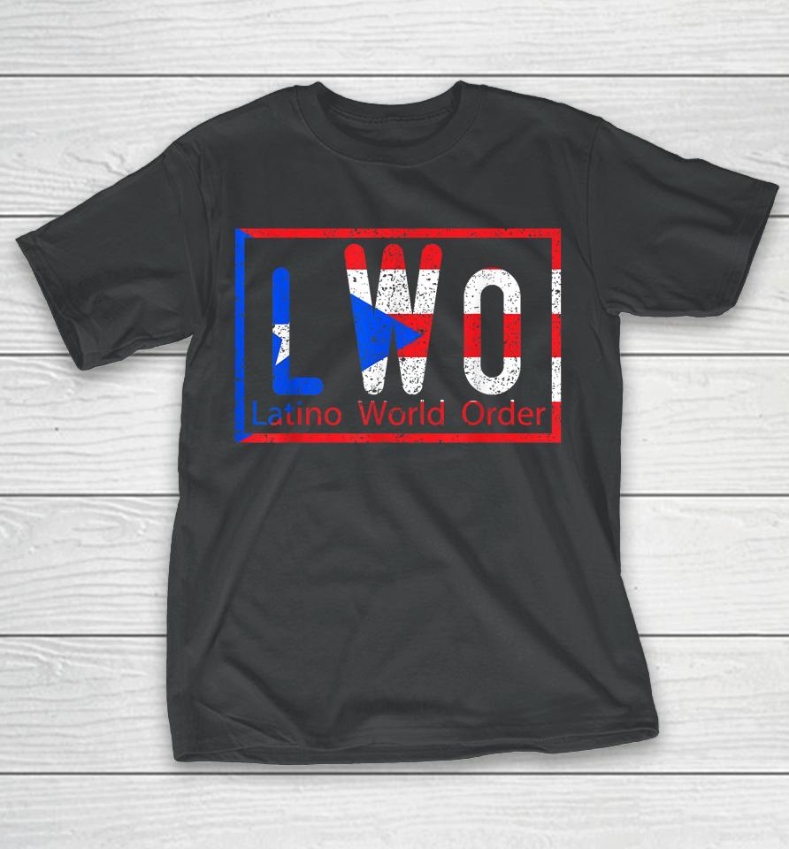 Latino World Order Puerto Rico Blue And Red T-Shirt