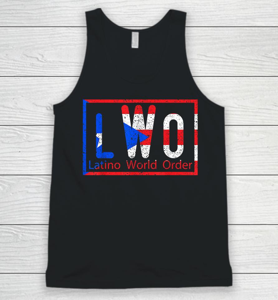 Latino World Order Puerto Rico Blue And Red Unisex Tank Top