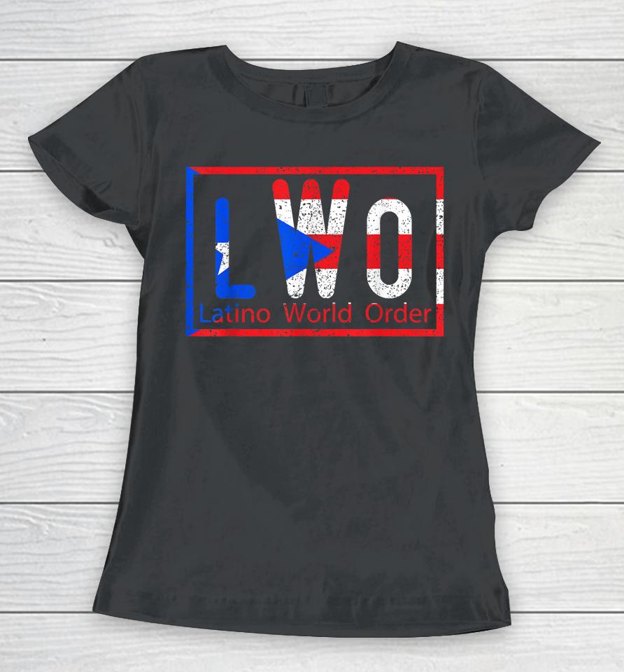 Latino World Order Puerto Rico Blue And Red Women T-Shirt