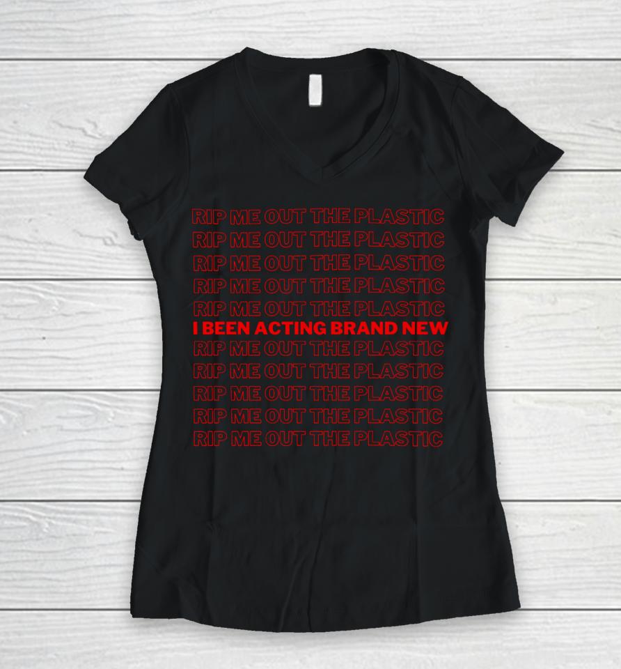 Latto Rip Me Out The Plastic I Been Acting Brand Women V-Neck T-Shirt