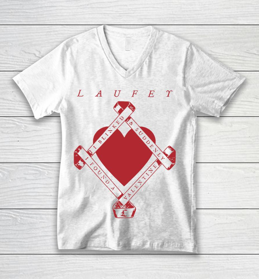 Laufey I Blinked And Suddenly I Found A Valentine Unisex V-Neck T-Shirt