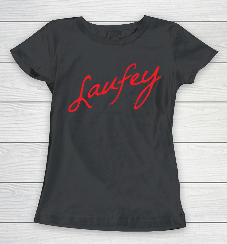 Laufey Merch Embroidered Signature Women T-Shirt