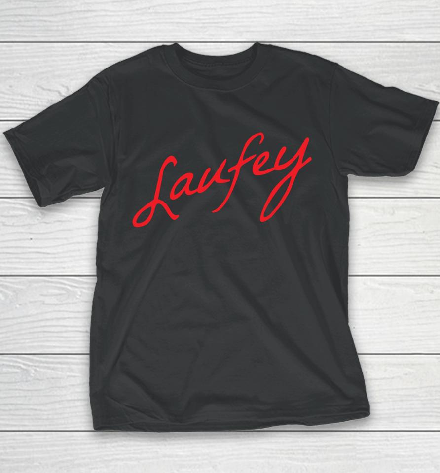 Laufey Merch Embroidered Signature Youth T-Shirt