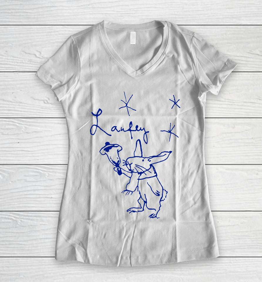 Laufey Merch Jingle Bunny Women V-Neck T-Shirt