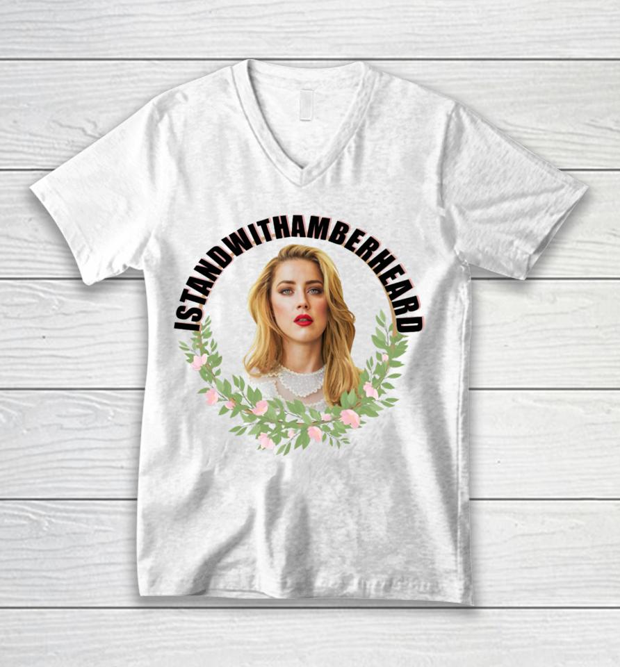 Lauraslayed Cannes I Stand With Amber Heard Unisex V-Neck T-Shirt