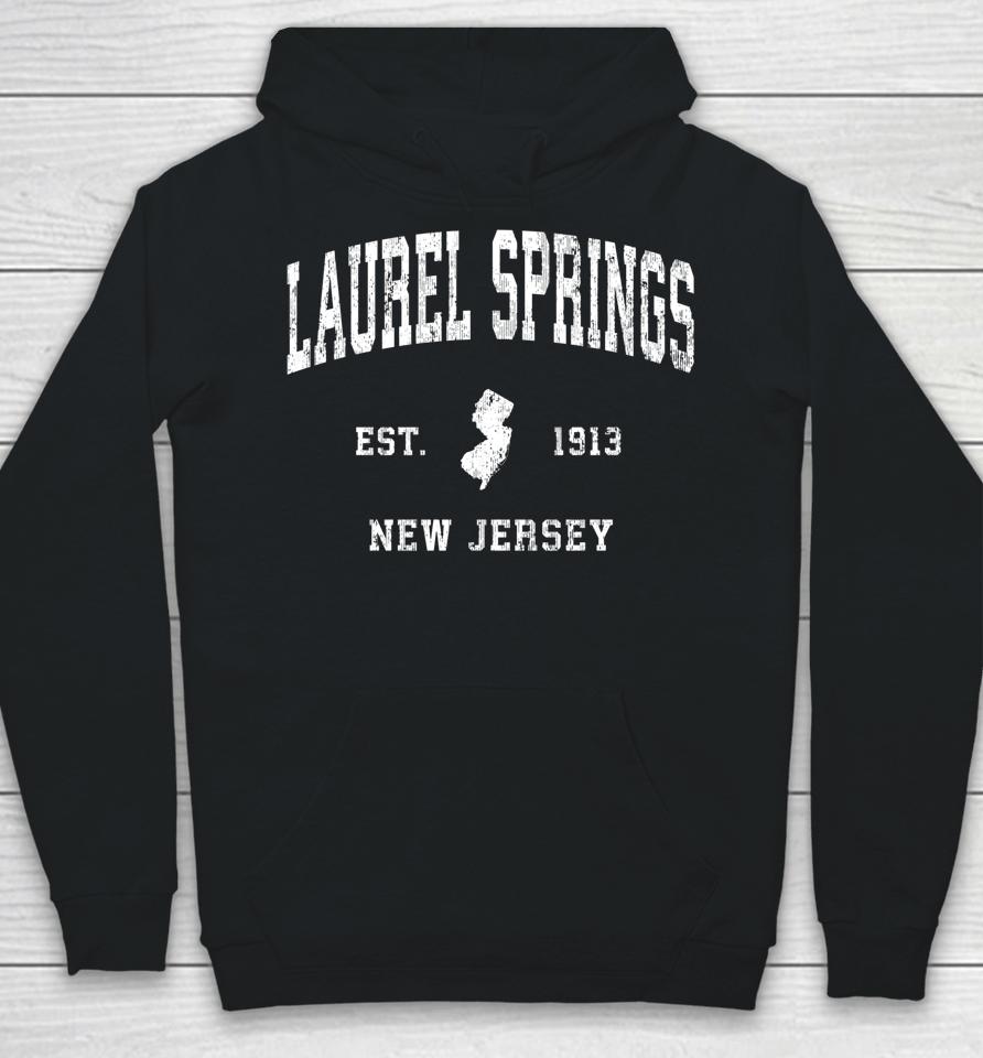 Laurel Springs New Jersey Nj Vintage Athletic Sports Design Hoodie