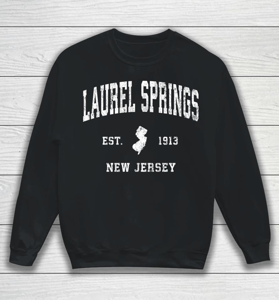 Laurel Springs New Jersey Nj Vintage Athletic Sports Design Sweatshirt