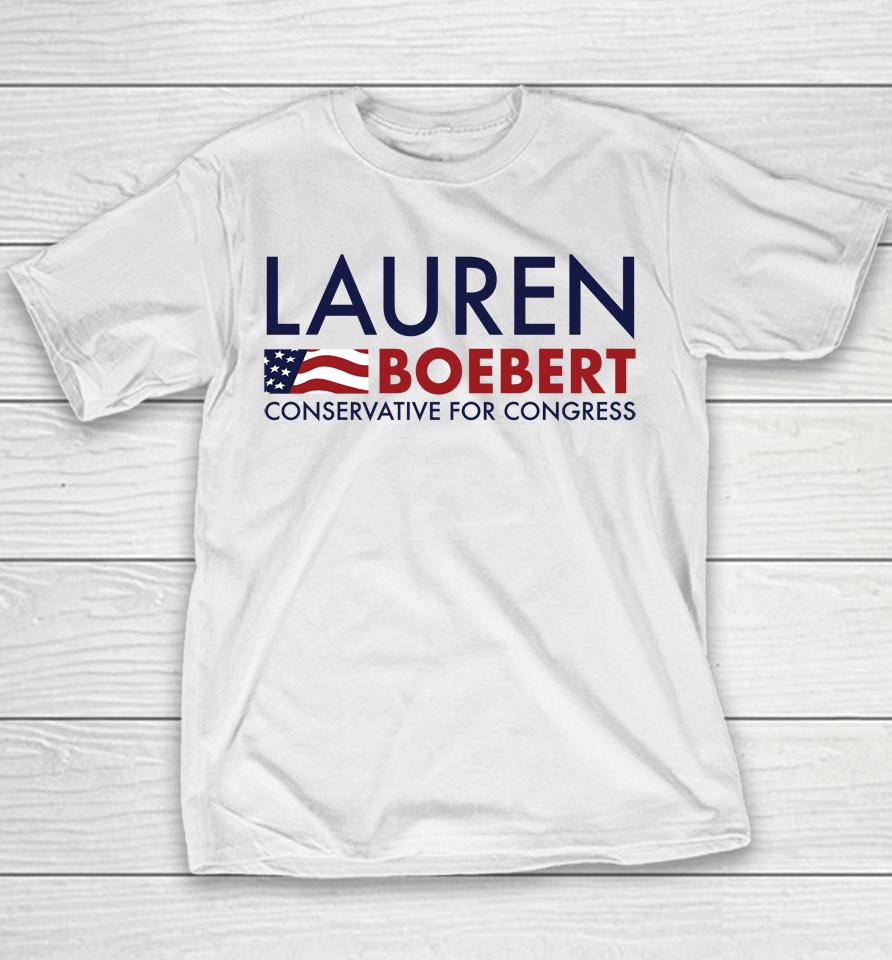 Lauren Boebert Conservative For Congress Youth T-Shirt