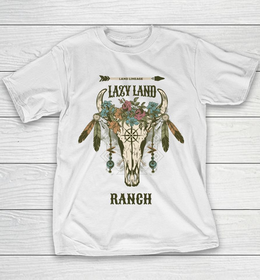 Lazy Land Ranch Cow Skull Youth T-Shirt