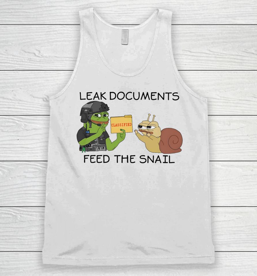 Leak Documents Classified Feed The Snail Unisex Tank Top
