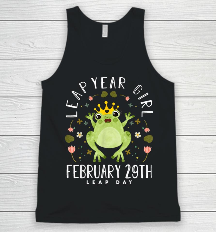 Leap Year Girl Cute Frog Leap Day Birthday Women Girls Unisex Tank Top