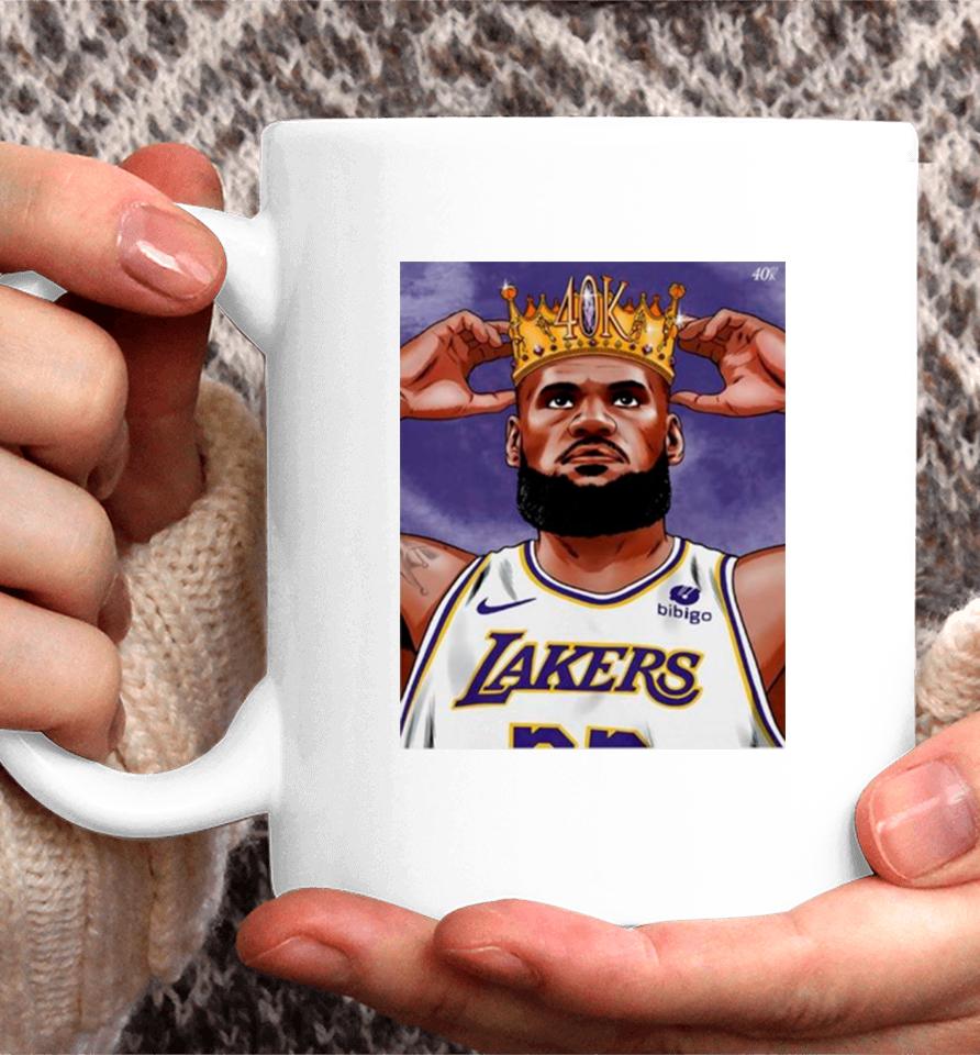 Lebron James Crown 40K Point Los Angeles Lakers Basketball Coffee Mug