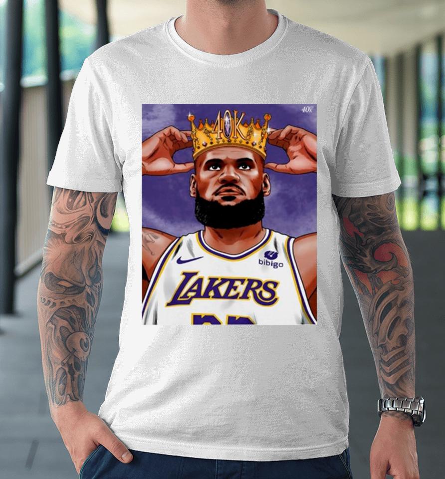 Lebron James Crown 40K Point Los Angeles Lakers Basketball Premium T-Shirt