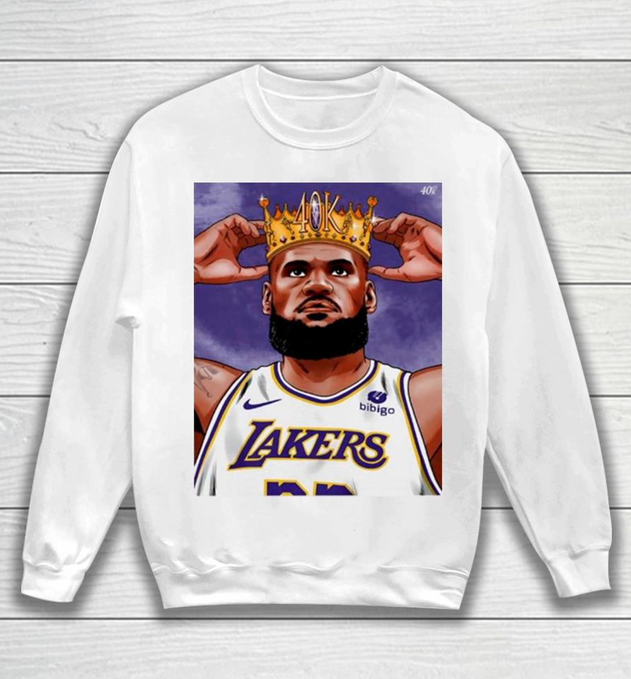 Lebron James Crown 40K Point Los Angeles Lakers Basketball Sweatshirt
