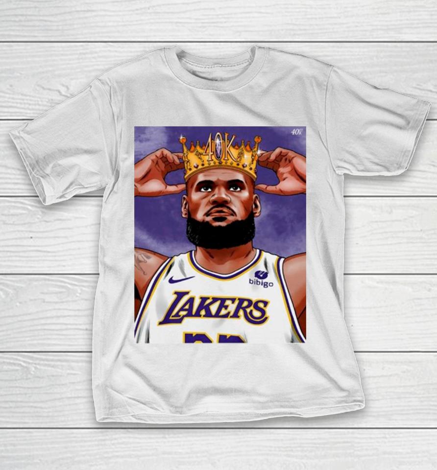 Lebron James Crown 40K Point Los Angeles Lakers Basketball T-Shirt