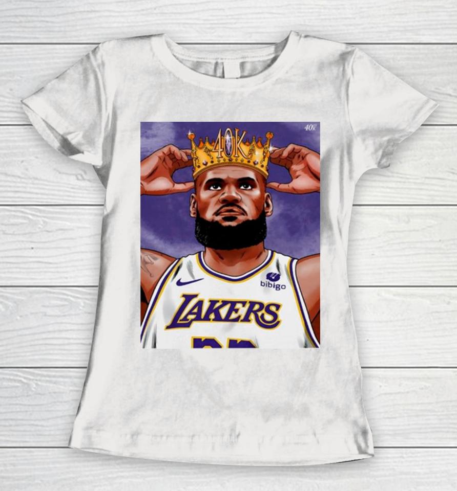 Lebron James Crown 40K Point Los Angeles Lakers Basketball Women T-Shirt