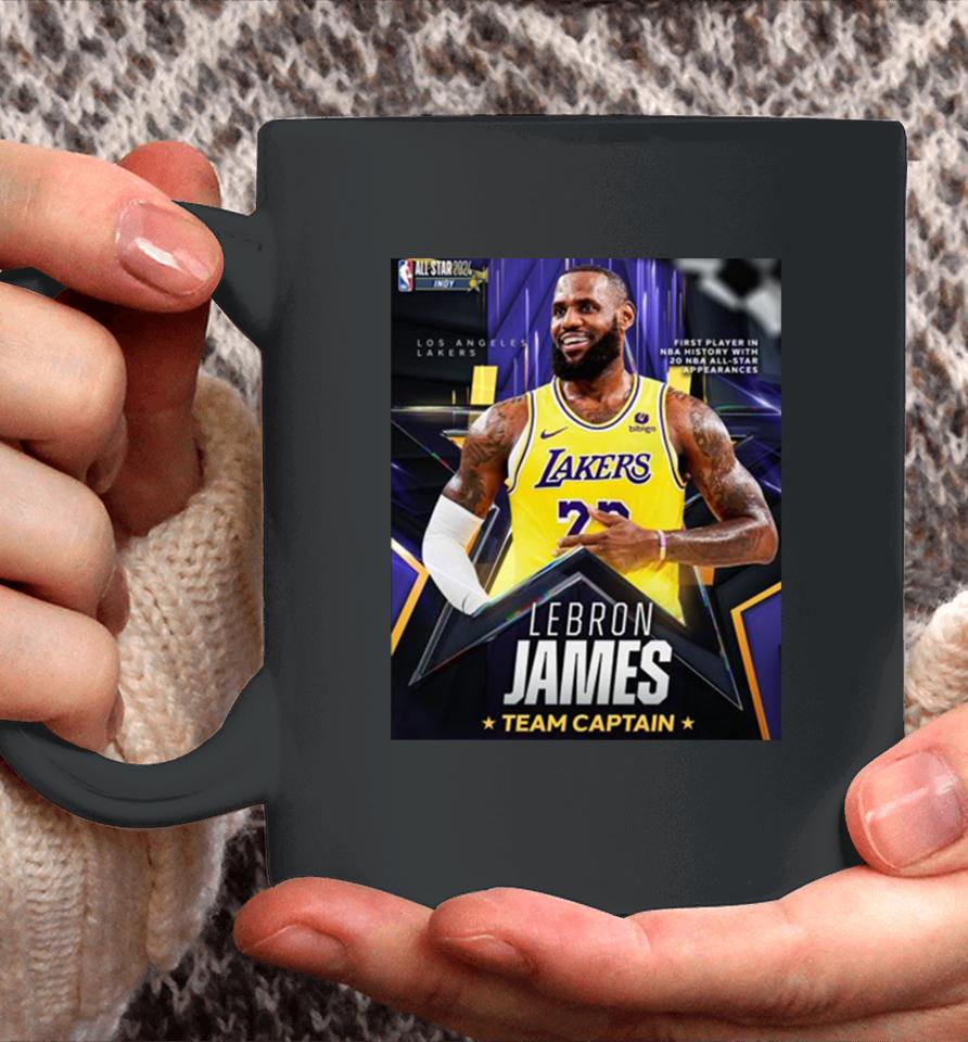 Lebron James First Player In Nba History With 20 Nba All Star Appearances Team Captain Coffee Mug