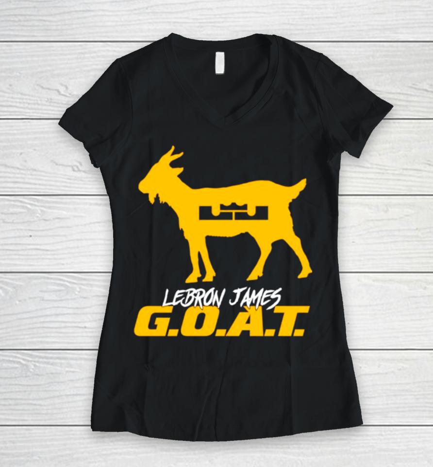 Lebron James Goat Los Angeles Lakers Basketball Women V-Neck T-Shirt