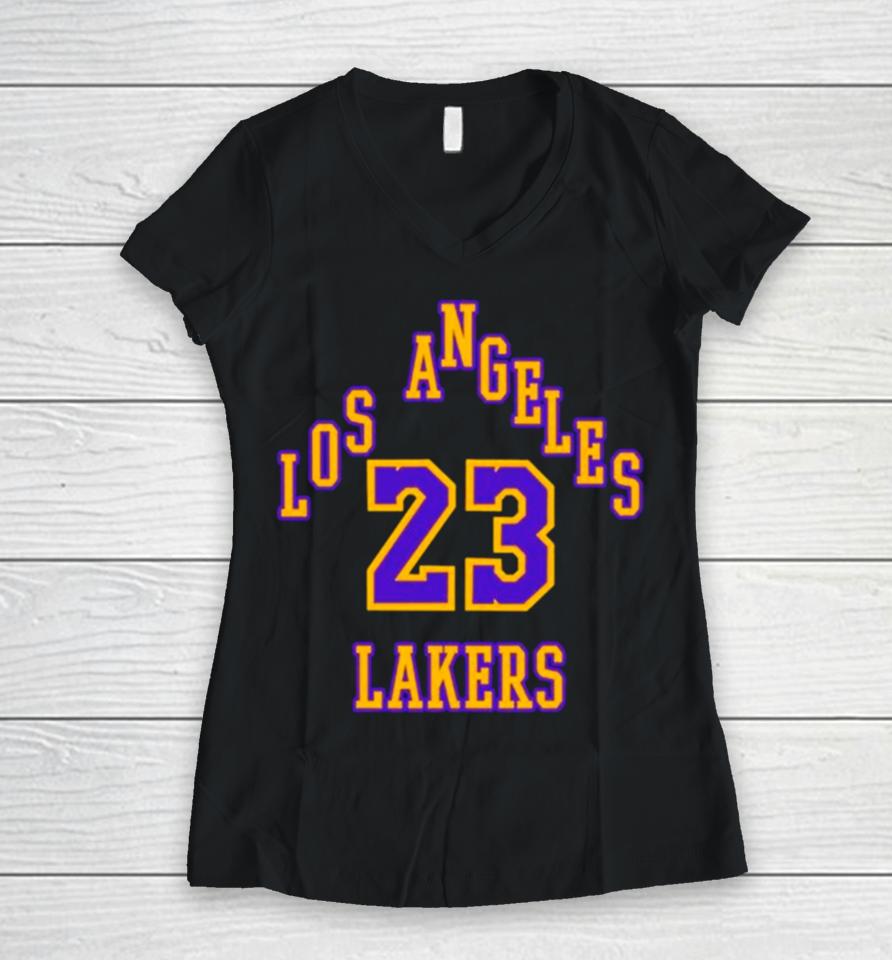 Lebron James Lakers 23 Player Basketball Classic Women V-Neck T-Shirt
