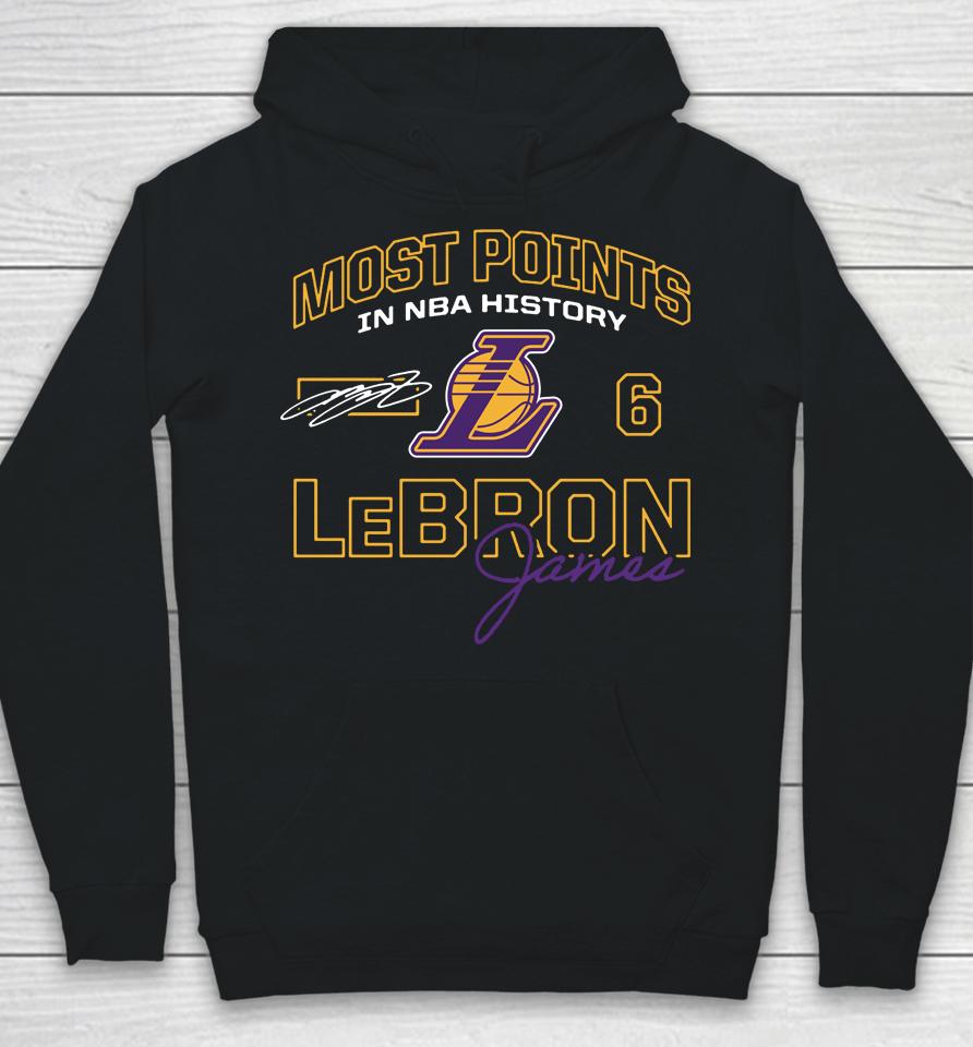 Lebron James Los Angeles Lakers Fanatics Branded Most Points In Nba History Hoodie