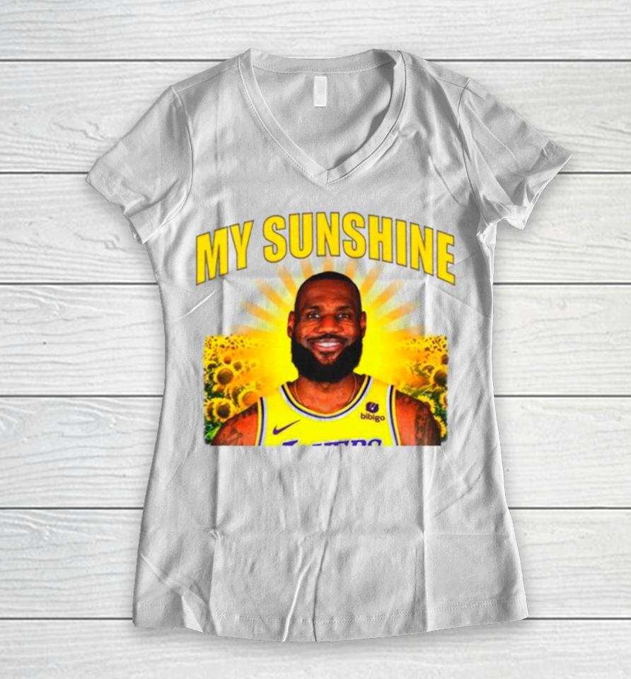 Lebron James Los Angeles Lakers My Sunshine Women V-Neck T-Shirt