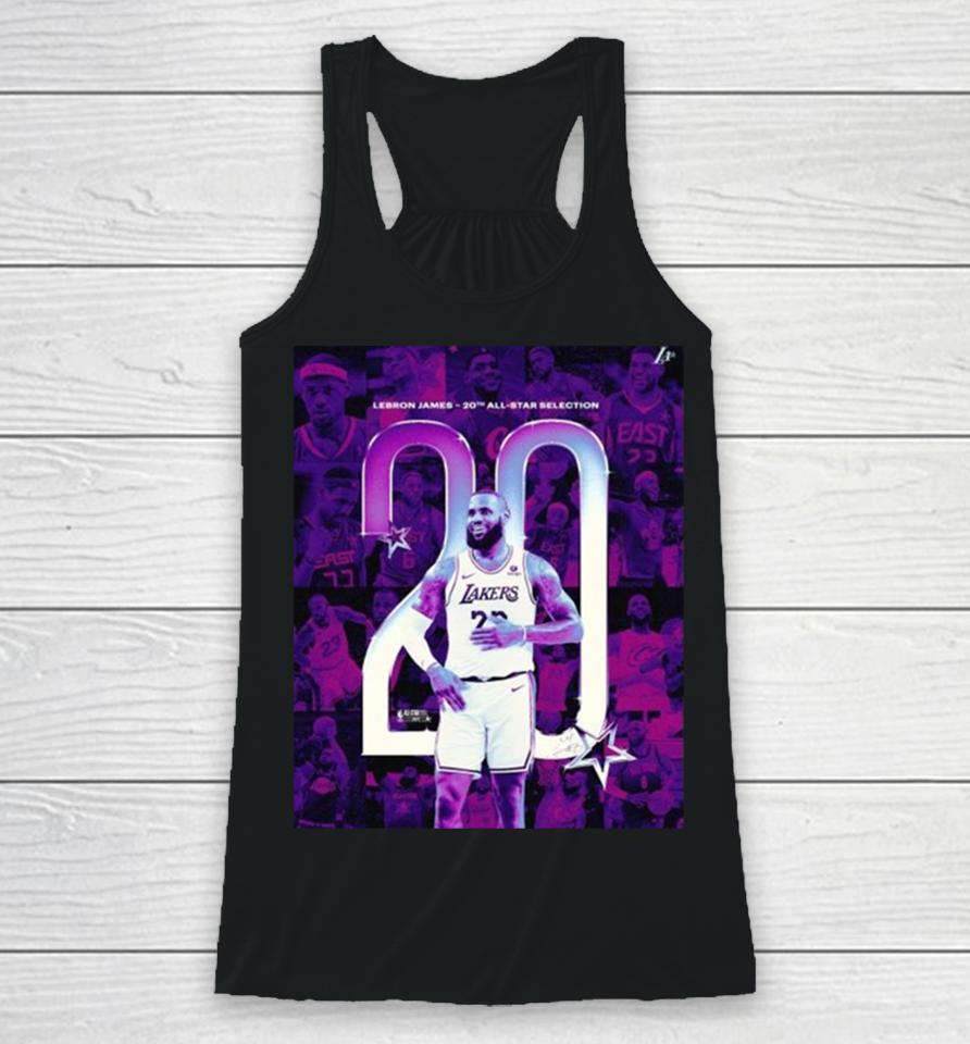 Lebron James Los Angeles Lakers The Only Player In Nba History With Twenty All Star Selections 2024 Racerback Tank