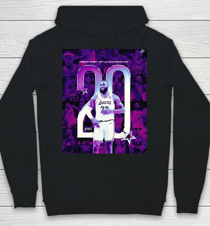 Lebron James Los Angeles Lakers The Only Player In Nba History With Twenty All Star Selections 2024 Hoodie