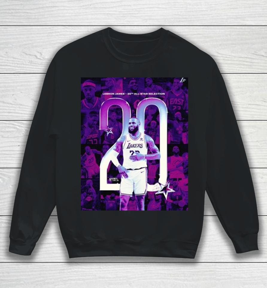Lebron James Los Angeles Lakers The Only Player In Nba History With Twenty All Star Selections 2024 Sweatshirt